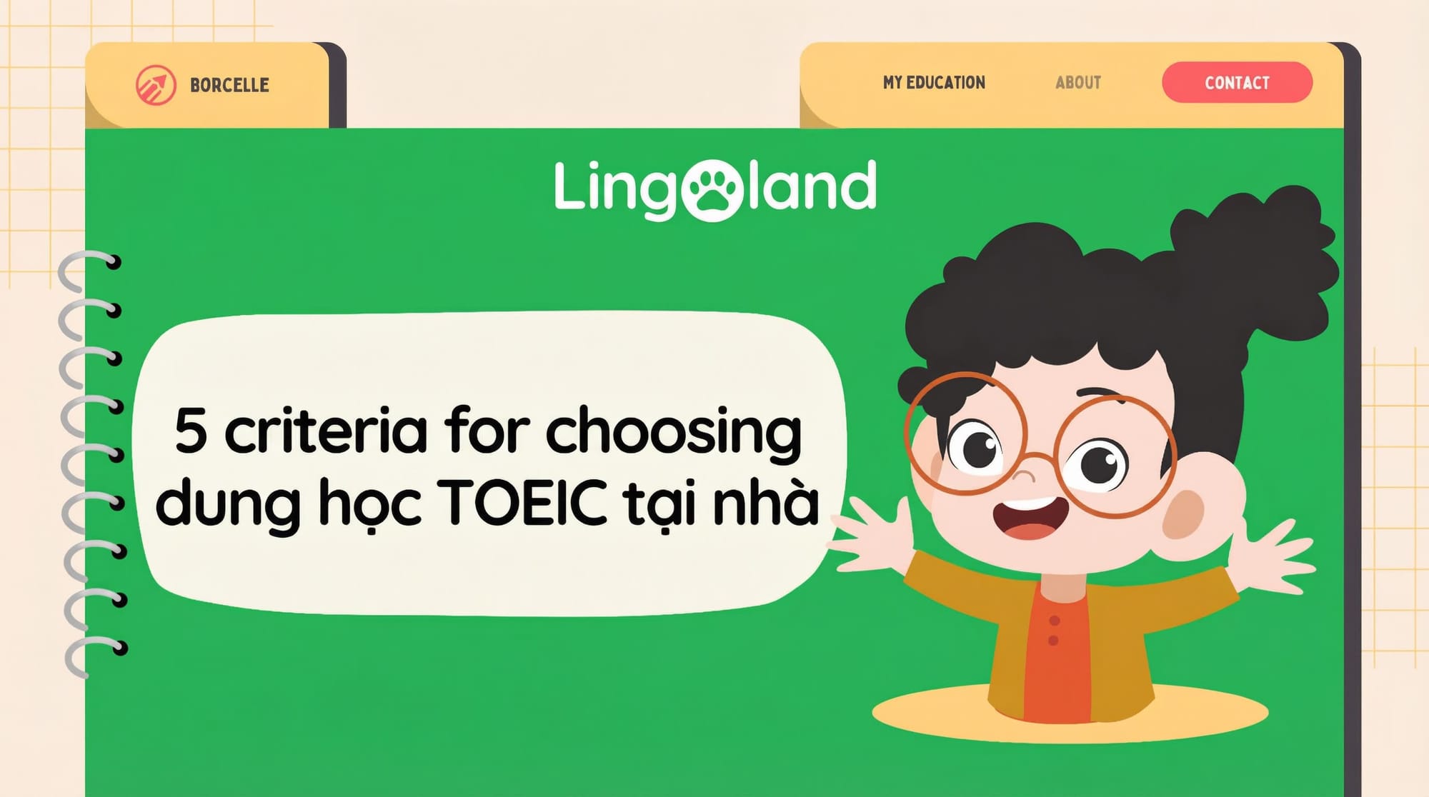 5 criteria for choosing a TOEIC learning app at home.