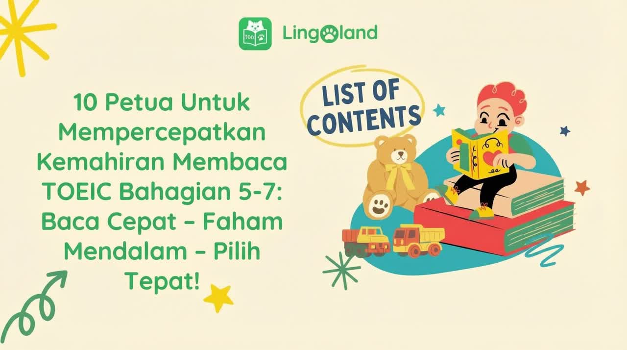 10 Petua untuk Meningkatkan Kemahiran Membaca TOEIC Anda Bahagian 5–7: Membaca Dengan Cepat – Fahami Dengan Teliti – Pilih Jawapan Yang Tepat