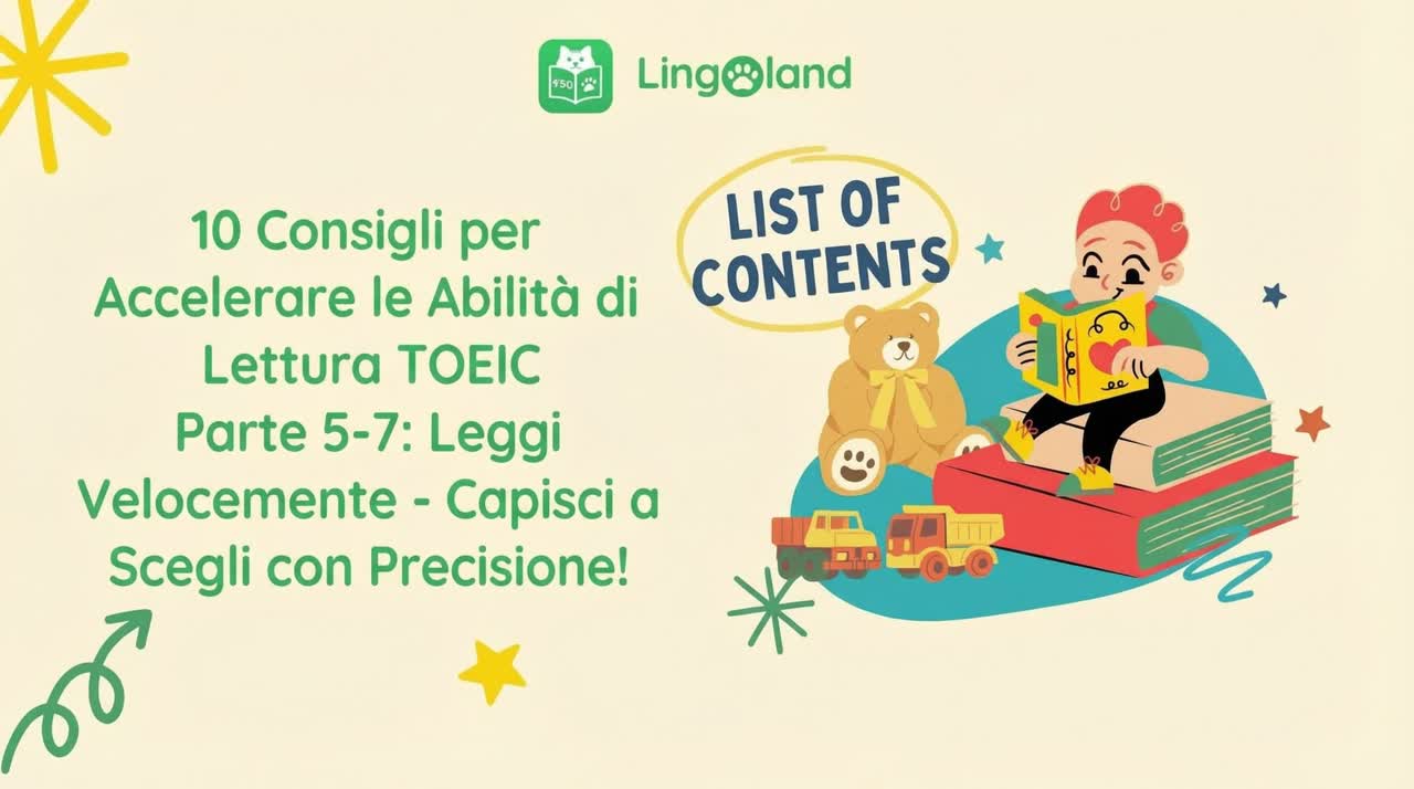 10 consigli per migliorare le tue capacità di lettura del TOEIC Parte 5–7: Leggi velocemente, comprendi a fondo, scegli la risposta giusta