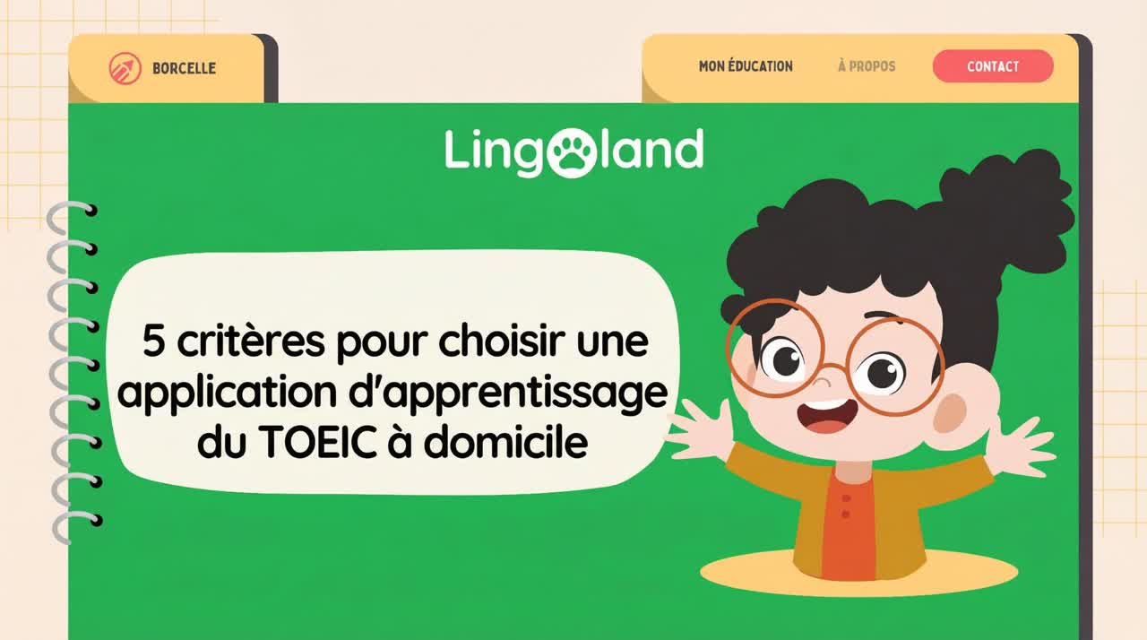 5 critères pour choisir une application d'apprentissage du TOEIC à domicile.