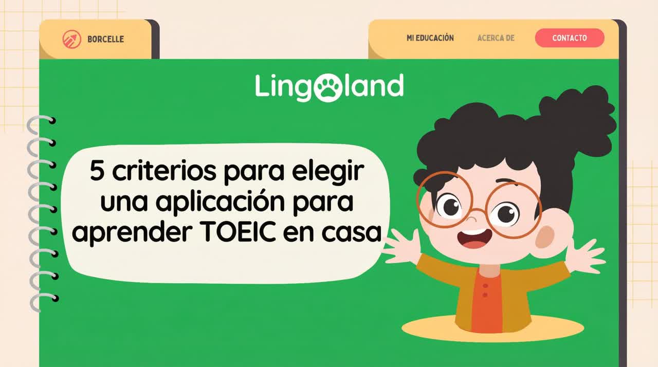 5 criterios para elegir una aplicación de aprendizaje TOEIC en casa.