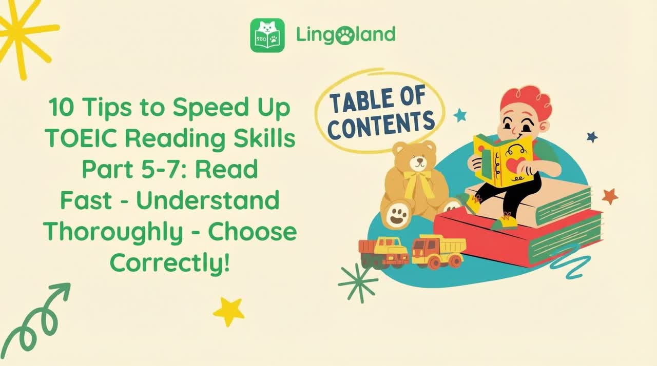 10 Tips to Boost Your TOEIC Reading Skills Part 5–7: Read Quickly – Understand Thoroughly – Choose the Right Answer